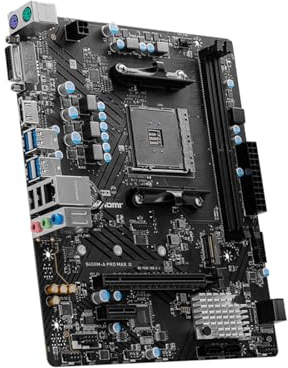 Placa Madre Placa Base Fit For MSI B450M-A Pro MAX II, Memoria DDR4 de Doble Canal M.2 SATAIII USB3.2, Compatible con Conector de CPU R9, Placa Base AM4