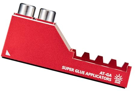 Greabuy Präziser Metallkleber-Auftragsständer für Modellmontage mit 7 Edelstahl-Applikatorstäben und Anti-Rutsch-Basiskleber Applikationsstation
