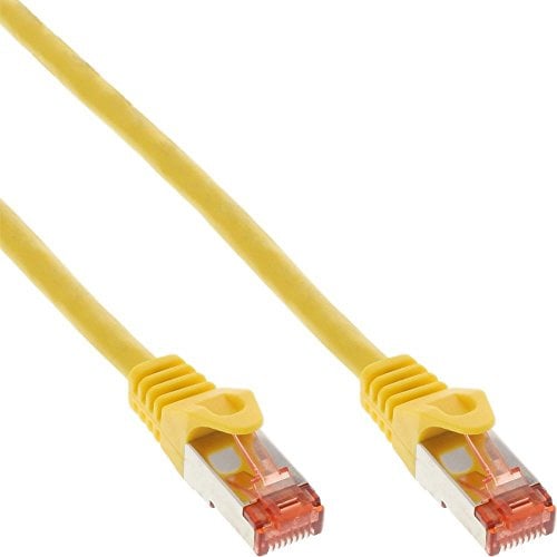 InLine Patchkabel, S/FTP (PiMf), Cat.6, 250MHz, PVC, Kupfer, RJ45, 1Gb/s, 10m, gelb, Netzwerkkabel, doppelt geschirmt, 76400Y