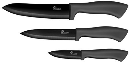 Pradel Excellence 90152 Coffre de 3 Couteaux Lames en Céramique Noire