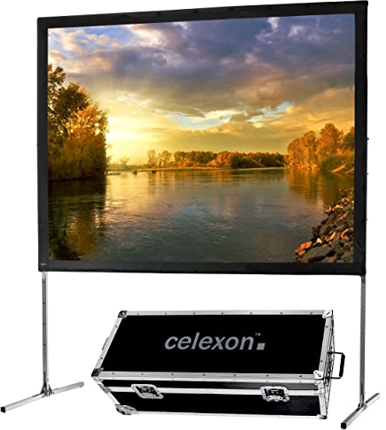 celexon Mobile Expert Front projection Folding frame-Screen 200 | 406x305 cm 4:3 | Portable 4K, Full-HD projection screen with stand for your outdoor & indoor use | incl. rollable flightcase
