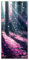 Wallario Selbstklebende Türtapete Fantasie im Wald - Pinke Blumen in der Sonne - Türposter 93 x 205 cm Abwischbar, rückstandsfrei zu entfernen