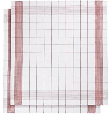 De Witte Lietaer 200064 2er Pack Geschirrtuch Leinen/Baumwolle, Blau, 68 x 68 cm, rot, 68x68 cm