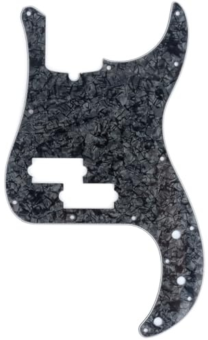 Musiclily Pro 13-Hole Modern P Bass Pickguard 4Ply Black Pearl | for 4 String American Precision Bass