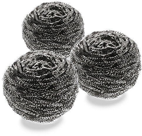 Profi Edelstahl-Spirale von JEMAKO zur Reinigung von Pfannen, Töpfen, Grillrost uvm. (3 Stück)