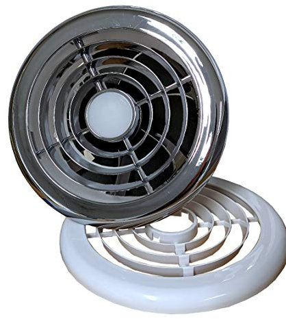 Extractor Light 12v 24v Volt DC Caravans Motorhomes Boat Marine Shower Fan 4 White and Chrome (24v DC)