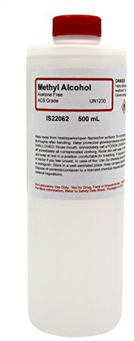 Methyl Alcohol ACS Grade, 500mL (16.9 oz) - Methanol Alcohol - The Curated Chemical Collection by Innovating Science - Made in The USA