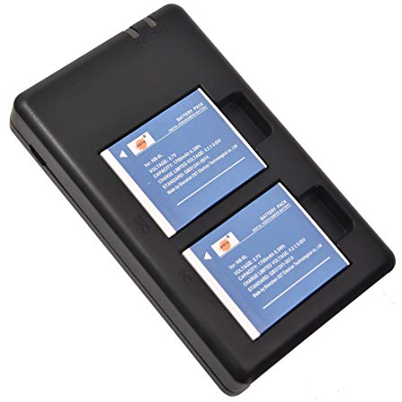 DSTE Batterie de Remplacement en 2 pièces NB-6L Batterie + Double Chargeur USB kompatibel mit Canon PowerShot SX170 is SX240 HS SX260 HS SX270 HS SX280 HS SX500 is SX510 is SX600 is