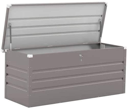 BillyOh Boxer Metal Storage Box | Garden Storage Box with Lid | Lockable Storage Unit- Grey (5x2)