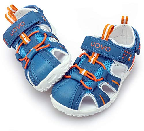 UOVO Sandales Garçon avec Semelle Souple Antidérapante Sandales de Plein Air Respirantes à Boucle Clip Bout Renforcé pour Enfants 36 Chaussures Été Confortables et Durable Bleu Royal