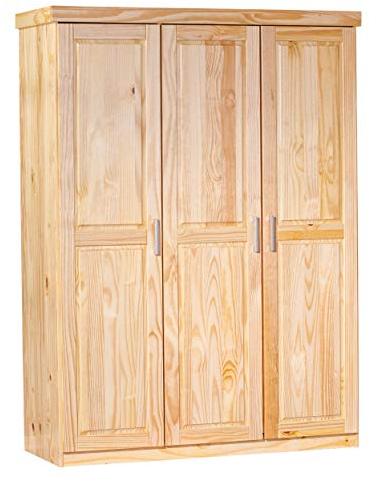 PKline Kleiderschrank Peba Schlafzimmer Schrank Drehtürenschrank Massivholz Natur