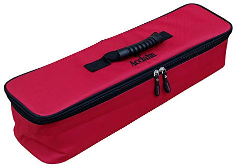 Acclaim Pisa Heavyweight Nylon Four Bowl Level Lawn Flat Green Short Mat Bowls Bag With Removable Dividers (Red)