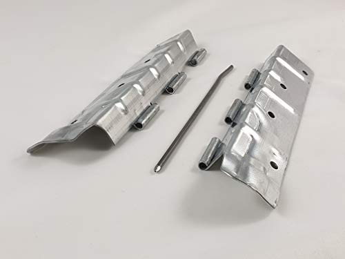 OuM Standard Scharnier für Aufsatzrahmen, 10 Stück, Stahlblech verzinkt, 214mm Gesamtlänge, 20mm Dicke, 200mm Breite, Aufputzmontage, für Europaletten oder Hochbeete, Lieferumfang: 2 Hälften + Stift