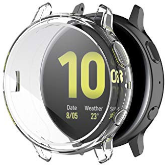 Schutzhülle für Samsung Galaxy Watch Active 2 40mm/44mm,Colorful Flexibles TPU Vollschutz Display Schutzhülle Full Coverage Stoßfestes Displayschutz Hülle (44mm)