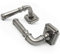 Jones & Grey Vintage Victorian Style Antique Pewter Effect Lever Latch Door Handles on Square Sprung Rose Backplate
