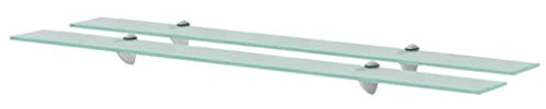 vidaXL 2X Estantes Flotantes Balda Colgantes Expositora Estantería Montado para Libros y Objetos Decoración Parillo Almacenamiento Vidrio 100x20cm