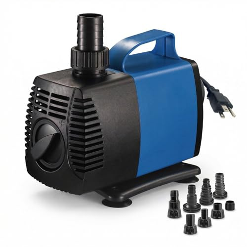 Aqua Dream 1717 GPH Submersible Pump(6500L/H,65W) Ultra Quiet Adjustable Amphibious Internal External Water Pump for Pond,Aquarium,Fish Tank,Fountain,Hydroponics,Statuary,Sump Pump - 1 Pc