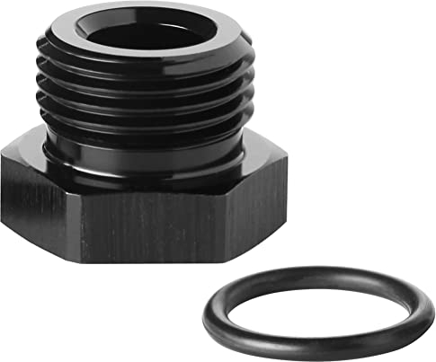 Podavelle O-Ring-Dichtung aus Aluminium 10AN für ORB Boss-Port-Stecker-Adapter, Schwarz