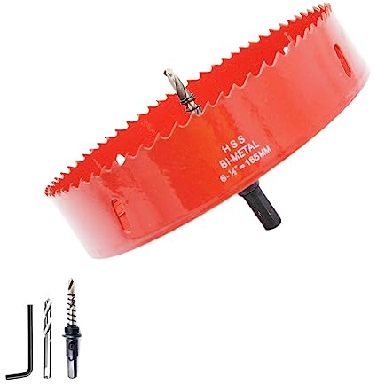 Corona 165 mm,Sierra de corona de M42 HSS LAIWEI para taladrar agujeros en madera, cartón yeso, perfiles de aluminio, PVC y otros materiales