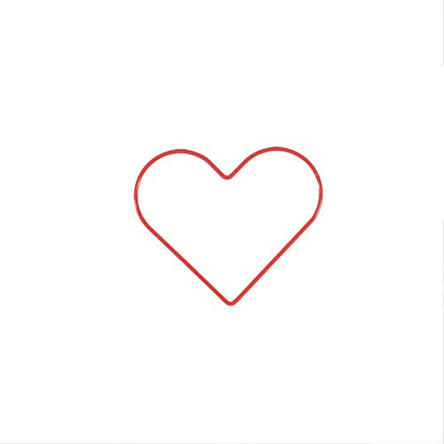 Vaessen Creative Metallring Ø 15 cm x 3 mm Herz zum Basteln - Rot Drahtkreis und Deko Kranz aus Metall für TrockenblumenKranz, Makramee, Traumfänger, Mobile Basteln und Wanddeko