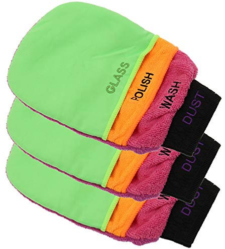 Mach1 3in1 Premium Autowaschhandschuh aus weicher Mikrofaser - extrem saugstark - entfernt hartnäckigen Schmutz - Waschhandschuh Auto und Motorrad - Wash Mitt Handschuh (3)