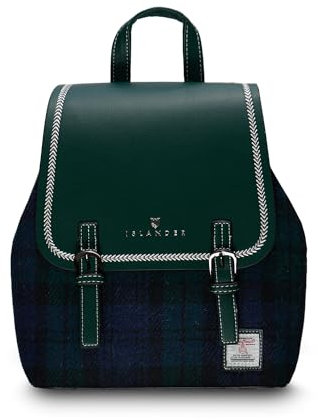 SNOW PAW Harris Tweed Rucksack mit Schottenmuster, Schwarz