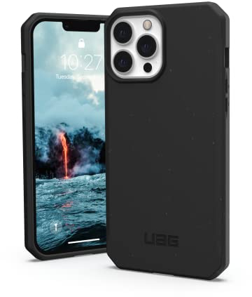 Urban Armor Gear Outback-Bio Hülle kompatibel mit Apple iPhone 13 Pro Max [Biologisch abbaubare Materialien, Wireless Charging kompatibel, Sturzfeste Handyhülle, Ultra Slim] schwarz 113165114040