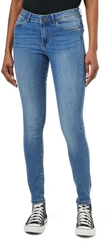 Vero Moda Tall VMTANYA Mr S Piping J VI349 GA Tall Noos, Jeans Femme, Medium Blue Denim, M/T/36