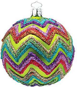 Christborn Weihnachtskugel, 8 cm Kugel, limone matt - Zack 3/Ktn