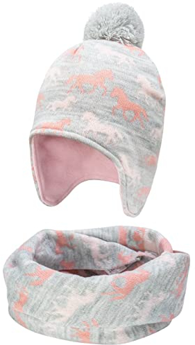 Foruhoo Jungen Wintermütze Beanie Hut, Mädchen Strickmütze Mütze mit Bommel… (53, Pferd Set)