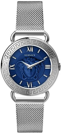 Versace Damen Armbanduhr Medusa 36 mm Medusa auf dem Zifferblatt Armband Edelstahl VEPU01521