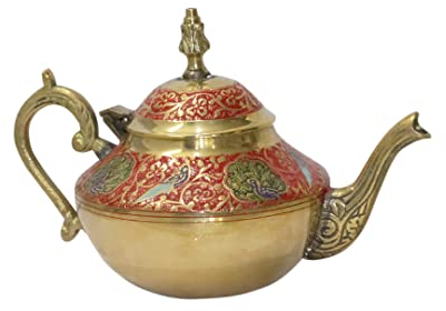 Universal Hub® Copper Teapot Decorative Brass Teapot Serving Bowl Copper Pot Tea Kettle Copper Indian Pitcher Coffee Kettle Water Vessel Kitchen Utensils Coffee Kettle Indian Gifts