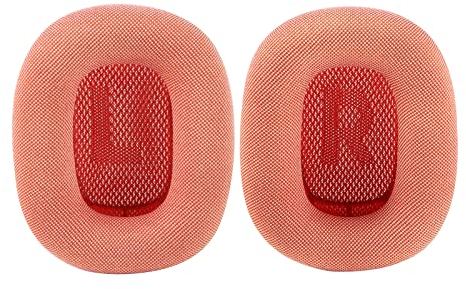 Almohadillas de repuesto para AirPods Max con malla resistente al sudor, gel de sílice, espuma viscoelástica e imán, color rojo y rosa