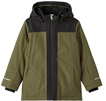 NAME IT Jungen Nkmsnow10 Jacket Block Fo Jacke, Olive Night, 140 EU