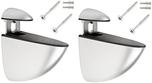 cyclingcolors 2x Regalbodenträger Metall Silber Chrom 55,5mm Glasbodenträger Regalträger Regalhalter Glasbodenhalter