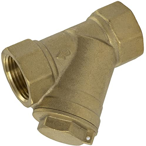 Aerzetix - C60619 - Filtro con setaccio in Y Femmina-Femmina 3/4 per Acqua PN16, DN20 - Filettatura Interna - Lunghezza 69mm - per Chiave 32mm - irrigazione a Goccia - in Ottone