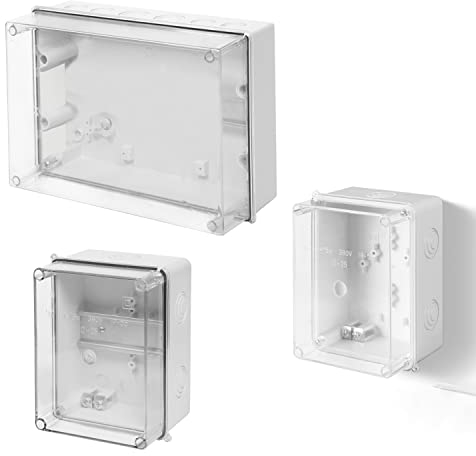 asvendo elektro/Industriegehäuse/Leergehäuse/Schaltkasten/Verteilerkasten/Abzweigkasten / IP55, wassergeschützt, Feuchtraum/mit oder ohne Hutschiene (ohne Hutschiene / 303x213x125 mm)
