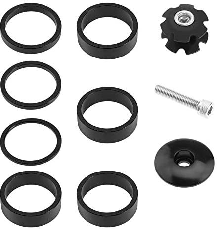eMagTech Lot de 10 Embouts de Rechange pour Jeu de Direction avec vis et Griffe, pour Fourche Avant de 28,6 mm Noir