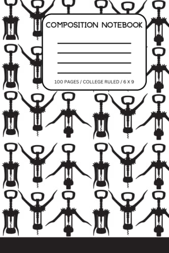Corkscrew Notebook: 100 pages College Ruled 6x9 in