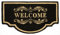 Casa Service WELCOME Zerbino Cocco Naturale Sagomato Mezzaluna 50x90 cm Fondo Gomma PVC per ingresso Resistente Lavabile Antiscivolo (Black B)