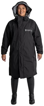 Equicoat Pro - Adult Premium Horse-Riding Jacket - 100% Waterproof & Windproof | Hi-Vis Reflective Safety Features | Washable & Wipeable Jackets - Large, Black