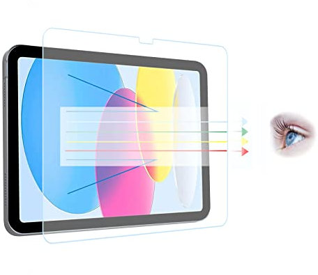 10.911Anti Blue Light Tempered Glass Screen Protector[2 Pack] for iPad 10.9-inch 10th Gen/ iPad 11-inch A16 11th Gen[Eye Care,Relieve Eye Fatigue]Blocks Excessive Harmful Blue Light & UV Anti Glare