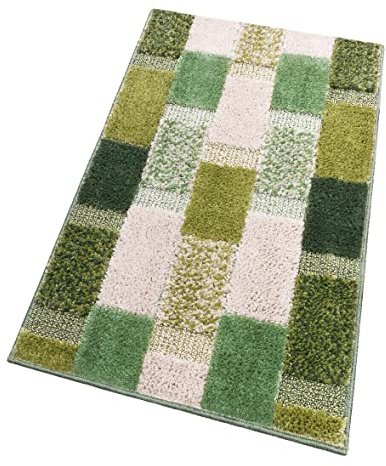 emmevi - Lila Modell - Saugfähig und Made in Italy rutschfeste Badematte für einzigartigen Komfort Hand- und maschinenwaschbar 60x140 cm Höhe 7 mm Grün