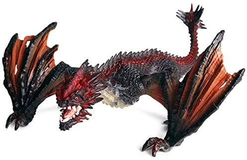 8 Dragon Toy Figure, Realistic Plastic Ancient Mythological Fire Creature Model Decoration Collector Figurine for Kids, Adults