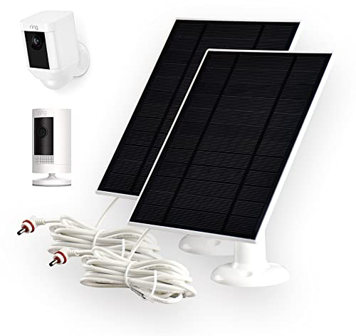 KAROTTO Solar Panel Charger Compatible with Ring Stick Up Cam Battery and Ring Spotlight Cam Plus/Pro/Battery Battery,Output 3.8W/6V Barrel Plug with USB C Adapter (2PACK), KSP01