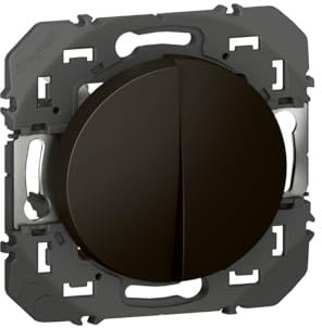 bouton poussoir - double - noir - legrand dooxie 600208