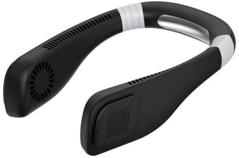 VVHUDA Portable Leafless Neck Fan, Hand Free,USB Rechargeable Fan,with 3 Speed Adjustable for Working, Cooking, Travel, Sports Carry, Outdoor Activities (Black) small gift