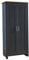 Home Source Bedroom Furniture 2 Door Wardrobe, Storage Shelf, Oak Effect Top, Dark Grey