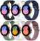 Wanme 6 Stück Armband für Samsung Galaxy Watch 7/6/5/Watch 4 Armband, Silikon Ersatzarmband für Samsung Watch 6/4 Classic/5 Pro/FE für Damen und Herren