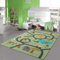 Teppich-Traum Teppich Kinderzimmer Kinderteppich rutschfest waschbar Spielteppich Safari Straße Autos Tiere grün 160 x 220 cm